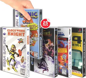 EVORETRO Game Box Protector for Sega CD, Saturn & Sony PS1 Longbox Games - 0.40MM Thick Bulk retail bags game cases. Retro gaming console partner for retro game system collection (pack of 25)