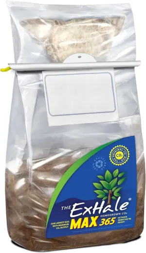 ExHale Homegrown CO2 MAX 365 - Largest ExHale Self-Activated CO2 Bag for Indoor Grow Rooms & Grow Tents - Foliage Mushroom Bag