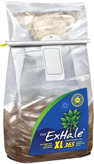 Exhale Homegrown CO2 XL 365 - Self-Activated CO2 Bag for Indoor Grow Rooms & Grow Tents - Foliage Mushroom Bag