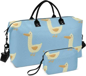Exnundod Seamless Goose Cute Women Weekender Bags Gym Bags Carry On Overnight Duffle Large Duffle Tote Hospital Bag for Business Trip Yoga