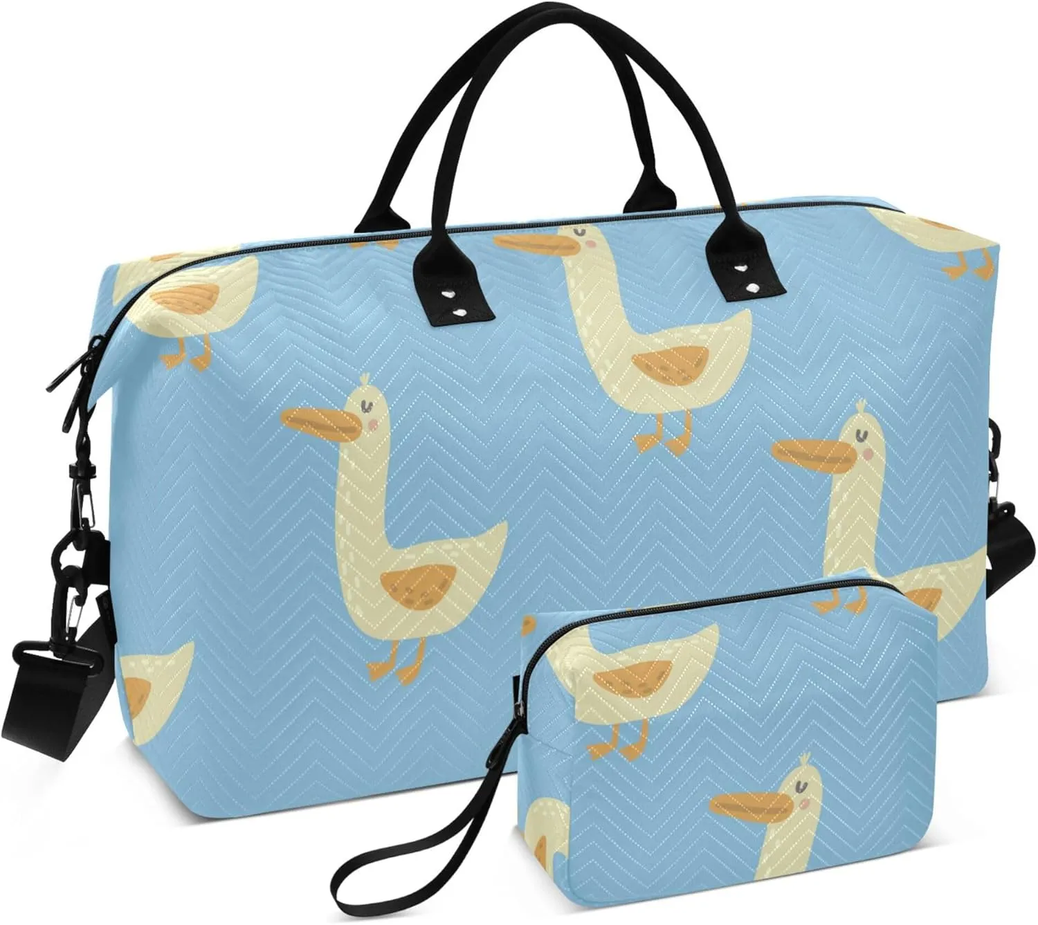 Exnundod Seamless Goose Cute Women Weekender Bags Gym Bags Carry On Overnight Duffle Large Duffle Tote Hospital Bag for Business Trip Yoga