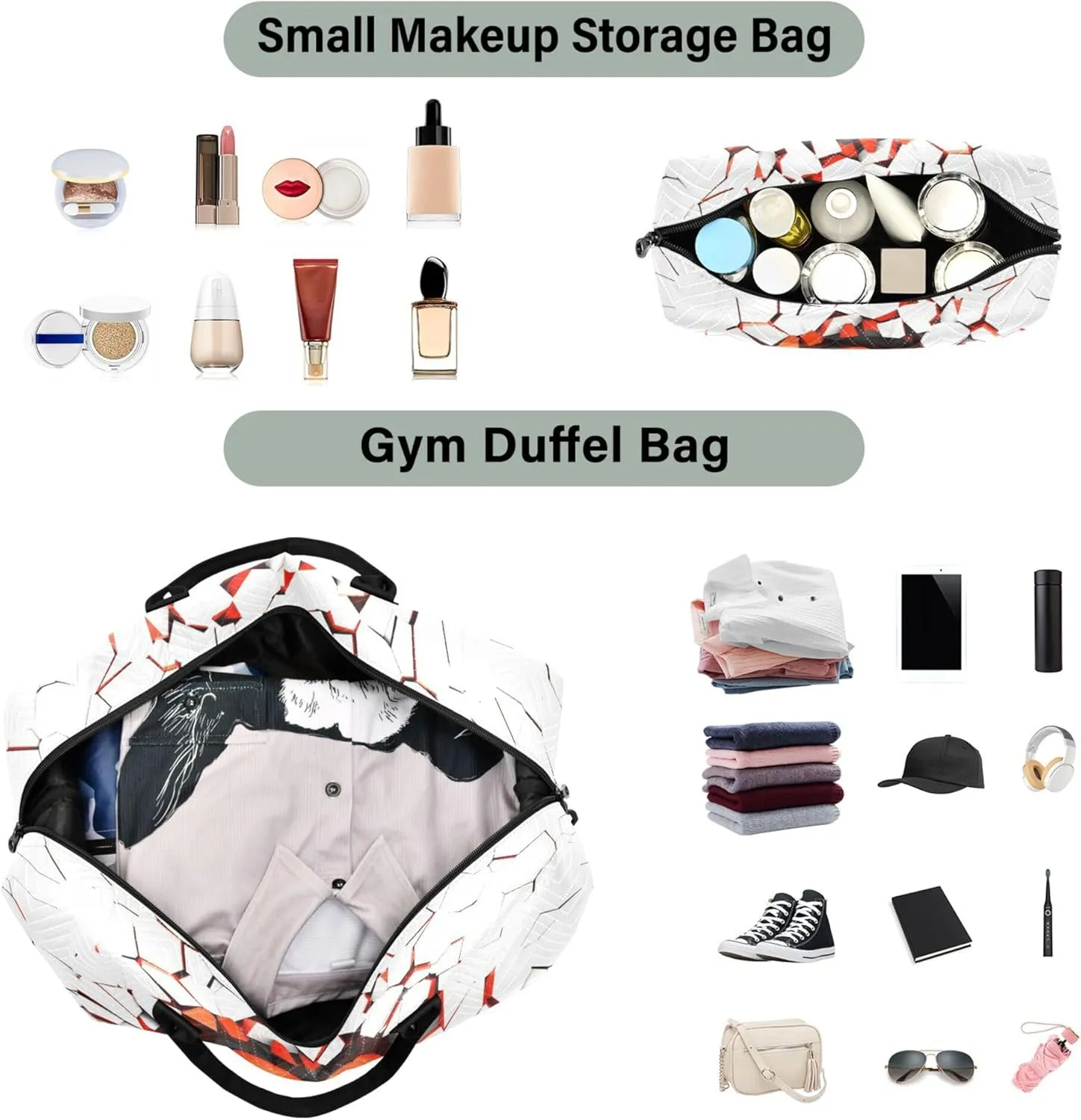 Exnundod Women Weekender Bags Black-orange Soccer Ball Travel Duffel Bags Carry On Overnight Bag Football Large Hospital Tote Luggage