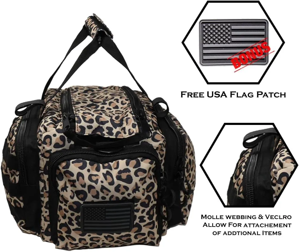 Exos Tactical Range Bag – Medium Size Range Bag for Shooting – Gun Case for Handguns, Ammo Bag, Tactical Range Bag, Molle Webbing, Free Subdued USA Patch, Designed in the USA