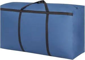 Extra Large Storage Bags Sturdy Foldable Moving Tote Bag Under Bed Storage Travel Cargo Duffel Jumbo Bag (navy blue,L)
