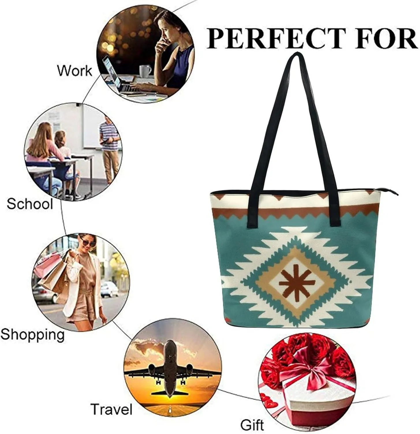 Fashion Coach Handbags for Women, Reusable Large Capacity Long Handle Tote Bag for Shopping, Work
