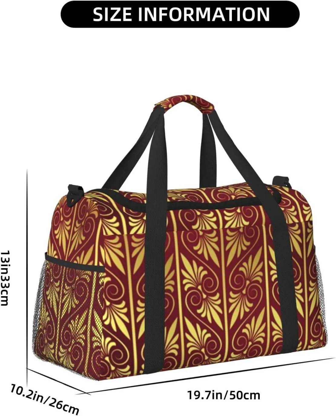 Fashion Pattern Gold Pattern Travel Duffel Bag Large Foldable Waterproof Overnight Bag For Beach Swim Bags Pool Sports Gym