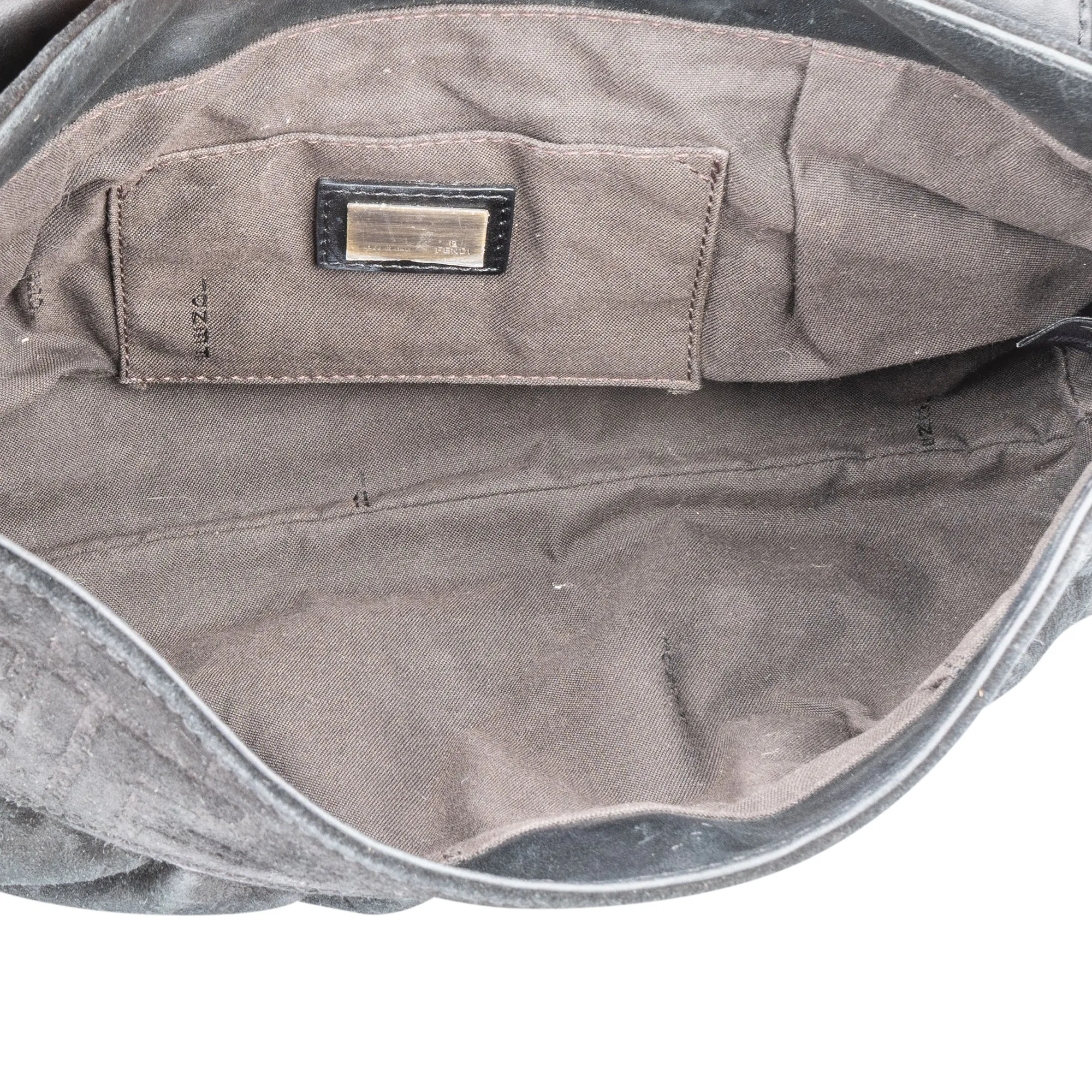 Fendi FF Suede Monogram Zucca Handbag