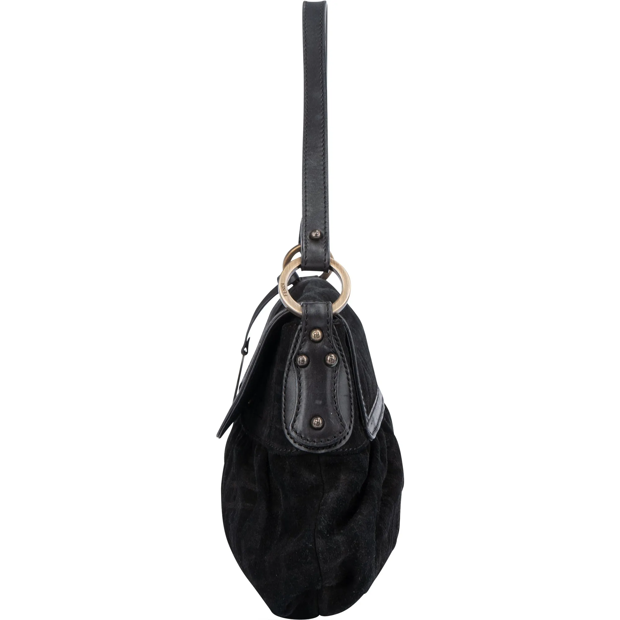 Fendi FF Suede Monogram Zucca Handbag