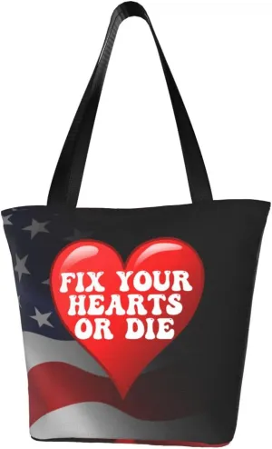 Fix Your Hearts Or Die Fashion Shoulder Bag Large Capacity For Man Or Woman