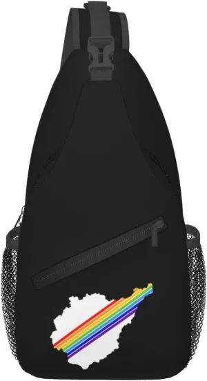 Flag Map of the Jewish Autonomous Oblast Crossbody Bags For Women Men Chest Backpack Gym Shoulder Bag Travel Outdoor Sports Casual Crossbody Bags