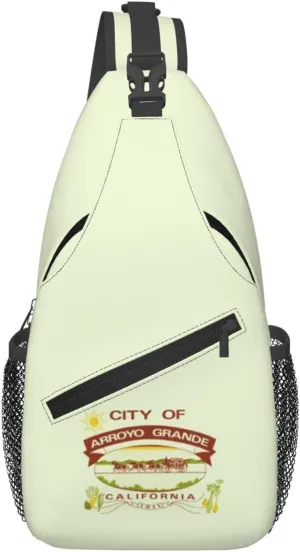 Flag Of Arroyo Grande, California Crossbody Bags For Women Men Chest Backpack Gym Shoulder Bag Travel Outdoor Sports Casual Crossbody Bags