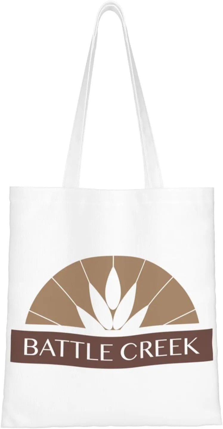 Flag Of Battle Creek, Michigan Tote Bag for Women Canvas Shopping Bags Reusable Beach Bag Grocery Bags Tote Shoulder Bag Gift Bags