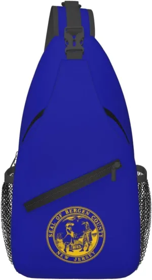 Flag Of Bergen County, New Jersey Crossbody Bags For Women Men Chest Backpack Gym Shoulder Bag Travel Outdoor Sports Casual Crossbody Bags