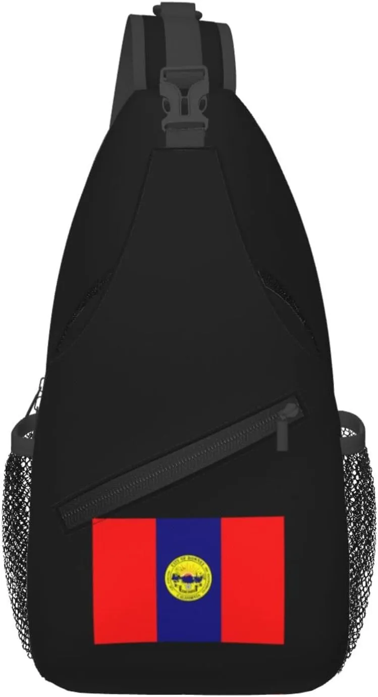 Flag Of Downey, California Crossbody Bags For Women Men Chest Backpack Gym Shoulder Bag Travel Outdoor Sports Casual Crossbody Bags