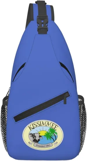 Flag Of Kissimmee, Florida Crossbody Bags For Women Men Chest Backpack Gym Shoulder Bag Travel Outdoor Sports Casual Crossbody Bags