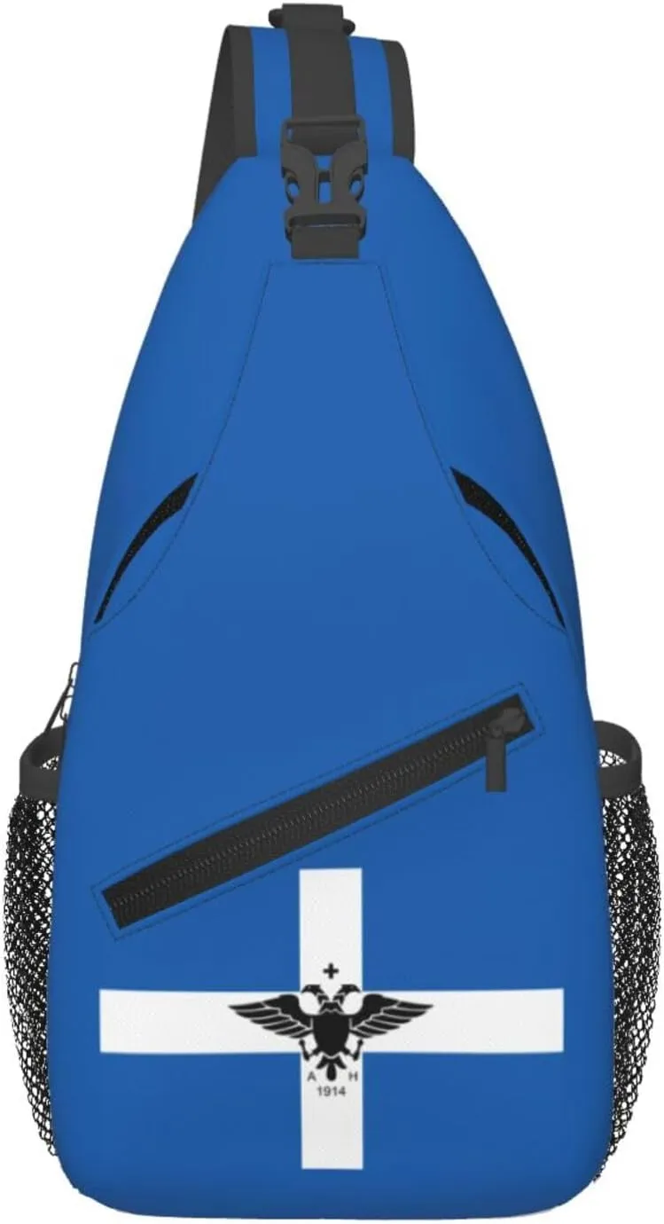 Flag Of The Autonomous Republic Of Northern Epirus Crossbody Bags For Women Men Chest Backpack Gym Shoulder Bag Travel Outdoor Sports Casual Crossbody Bags