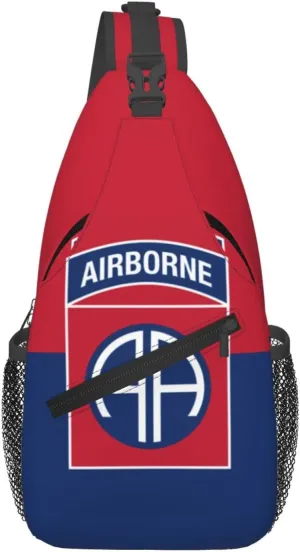 Flag of the United States Army 82nd Airborne Division Crossbody Bags For Women Men Chest Backpack Gym Shoulder Bag Travel Outdoor Sports Casual Crossbody Bags
