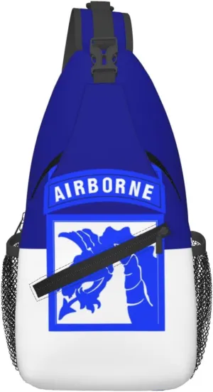 Flag of the United States Army Xviii Airborne Corps Crossbody Bags For Women Men Chest Backpack Gym Shoulder Bag Travel Outdoor Sports Casual Crossbody Bags