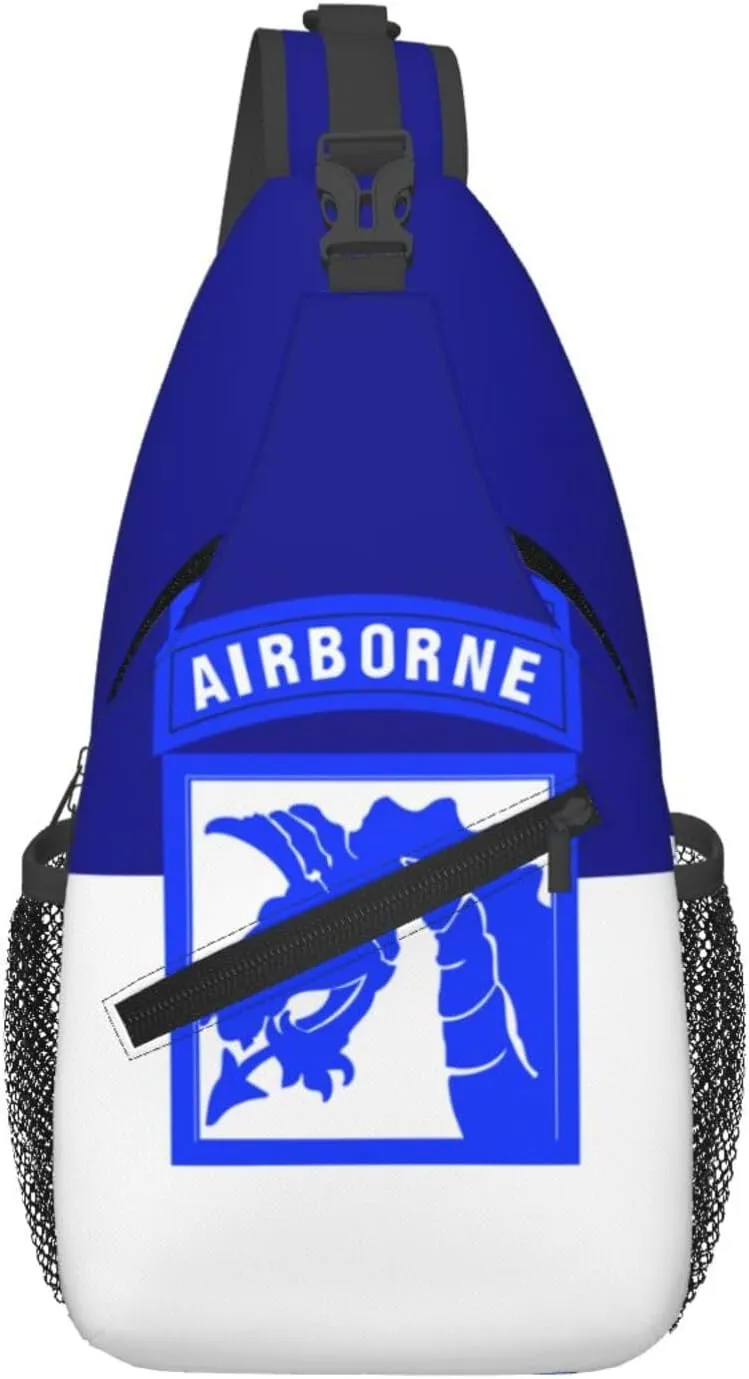 Flag of the United States Army Xviii Airborne Corps Crossbody Bags For Women Men Chest Backpack Gym Shoulder Bag Travel Outdoor Sports Casual Crossbody Bags