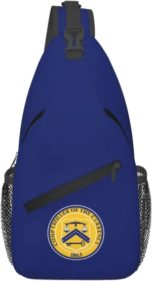 Flag of the United States Comptroller of the Currency Crossbody Bags For Women Men Chest Backpack Gym Shoulder Bag Travel Outdoor Sports Casual Crossbody Bags