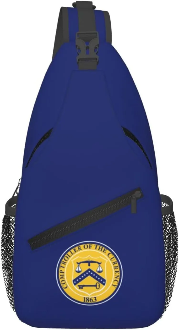 Flag of the United States Comptroller of the Currency Crossbody Bags For Women Men Chest Backpack Gym Shoulder Bag Travel Outdoor Sports Casual Crossbody Bags