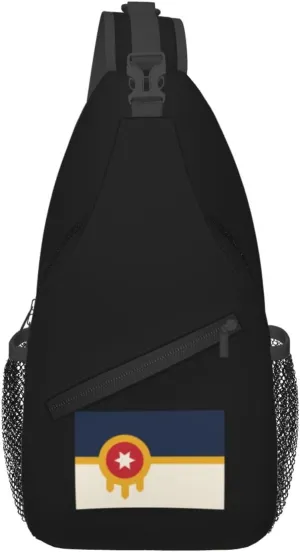 Flag Of Tulsa, Oklahoma (2018) Crossbody Bags For Women Men Chest Backpack Gym Shoulder Bag Travel Outdoor Sports Casual Crossbody Bags