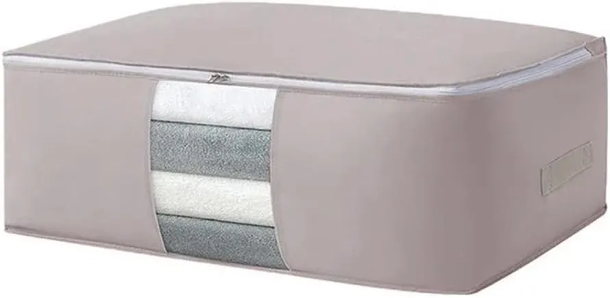 Foldable Storage Bags for Clothes and Comforters,Extra Large Capacity for Moving and Packing(Grey,52x35x16cm)