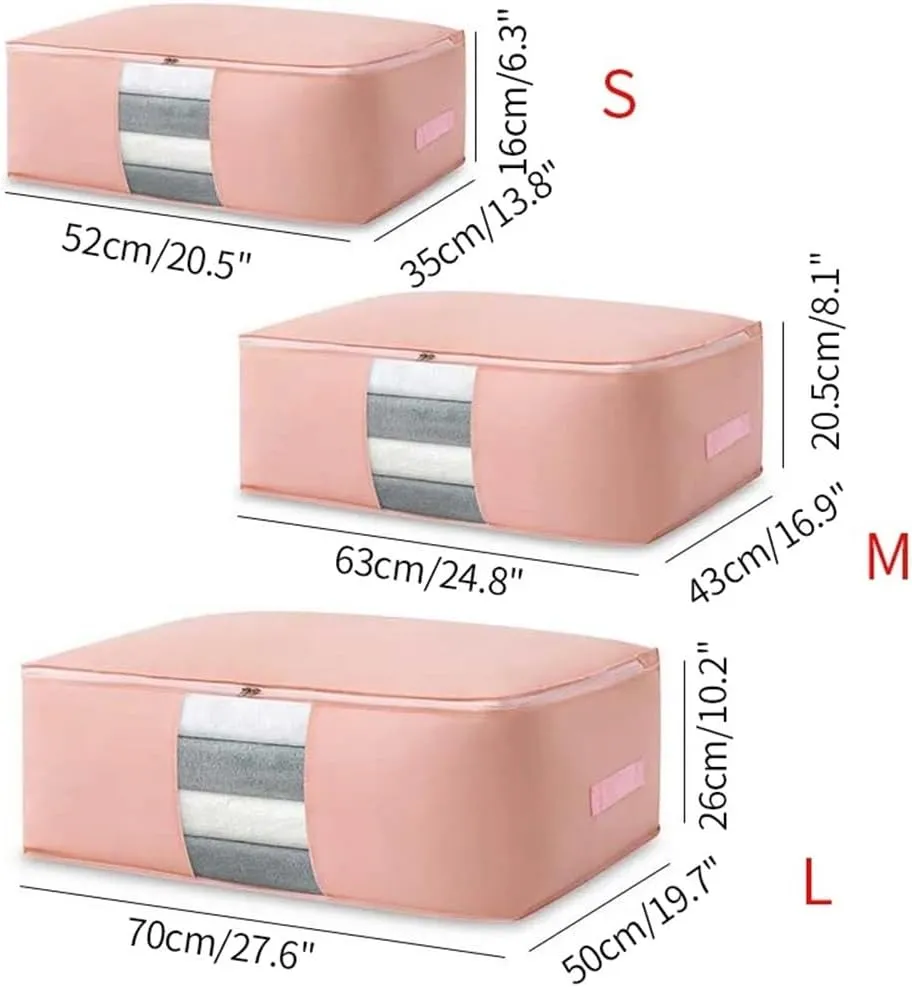 Foldable Storage Bags for Clothes and Comforters,Extra Large Capacity for Moving and Packing(Grey,52x35x16cm)