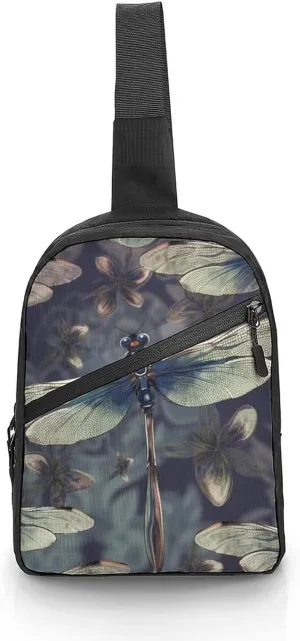 Folder Sling Bags Dragonfly Pattern Chest Bag for Men Women Shoulder Bag for Travel Sport Chest Pack