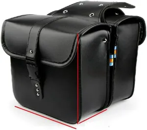 for 1 Pair Motorcycle Side Pouch PU Leather Waterproof Saddlebag Car Modification Hanging Bags Black