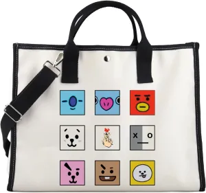 FOTAP K-pop Characters Tote Bag Army Boys Gift Purple Whale Tote K-pop Inspired Shoulder Bag Army Members Fans Merch