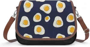 Fried Egg Pattern Fashion Crossbody Bags for Women Lightweight Shoulder Handbags Travel Purse with Strap Custom Gifts