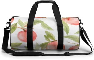 Fruits Peach Sports Gym Bag Portable Duffel Bag Travel Workout Bag with Adjustable Strap for Men Women