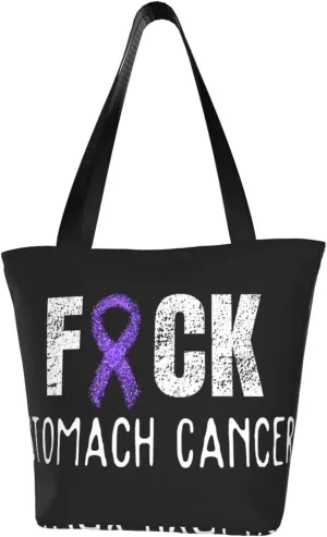 Fuck Stomach Cancer Awareness Ribbon Fashion Shoulder Bag Large Capacity For Man Or Woman