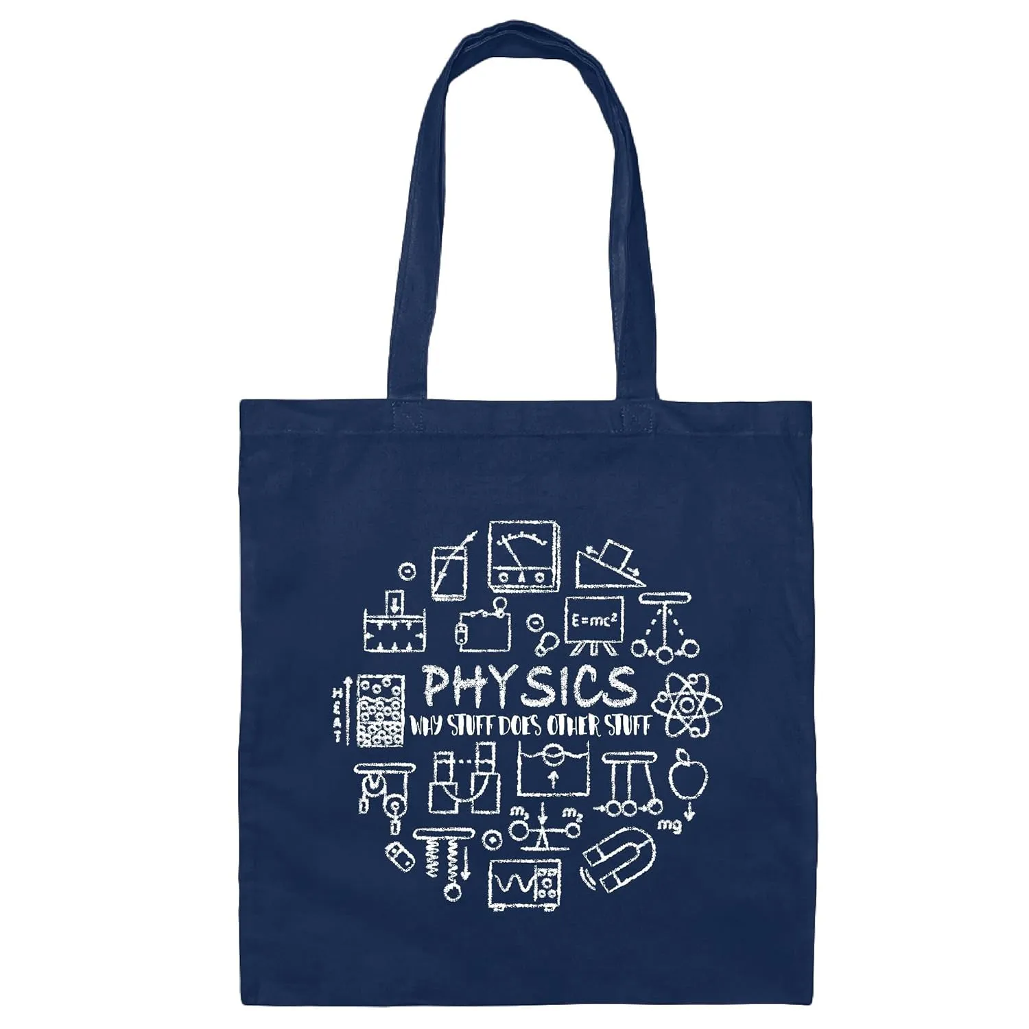 Funny Physicists Gift Design Perfect Physics Lovers Navy Black Multicolor Canvas Tote Bag