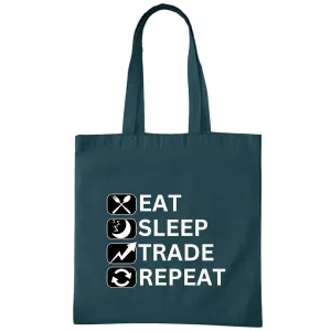 Funny Stock Investor Tote Bags Gift Stock Market Day Trader Investing Gifts for Stock Broker Navy Black Multicolor Canvas Tote Bag