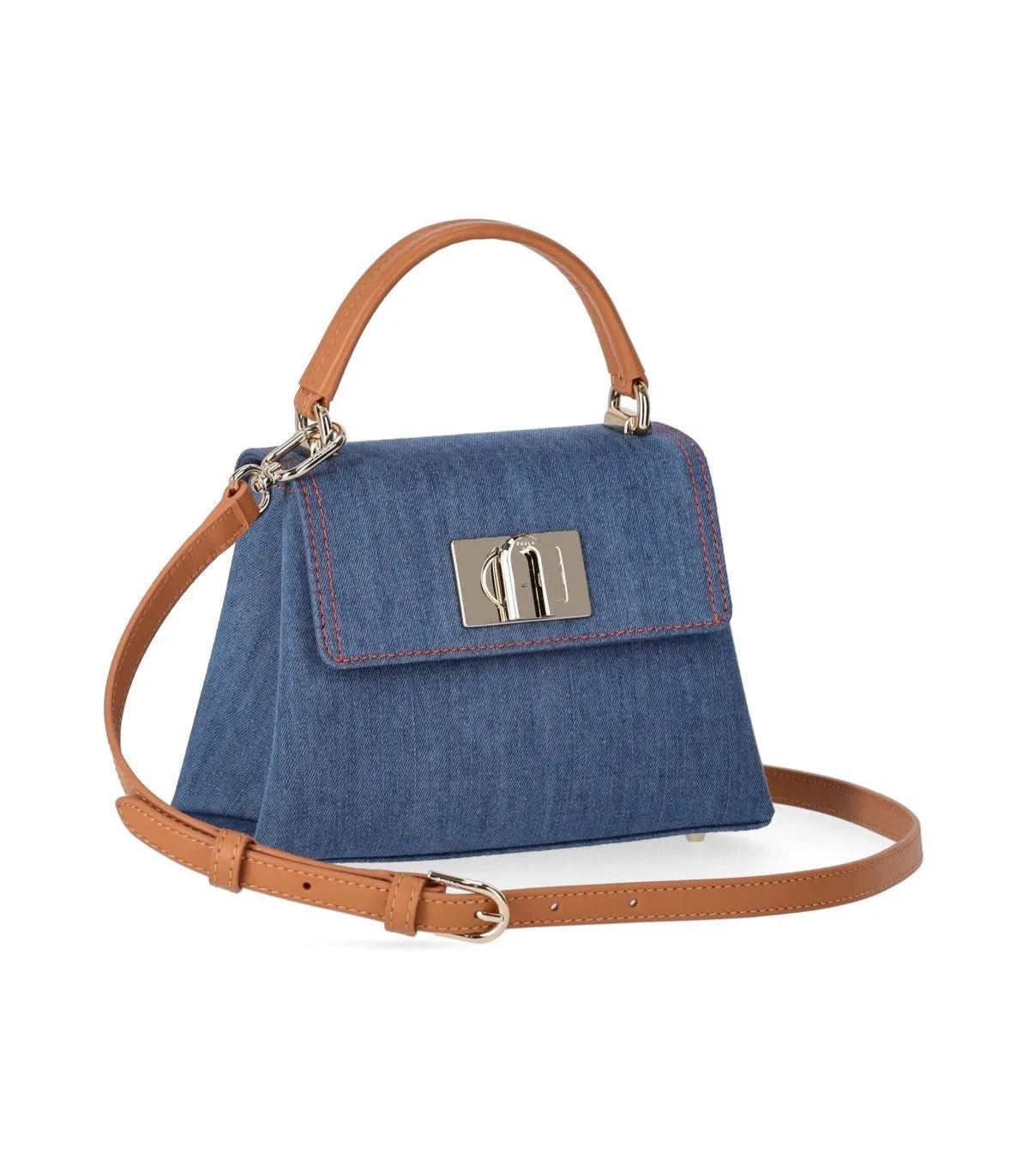 Furla 1927 Mini Denim Blue Handbag