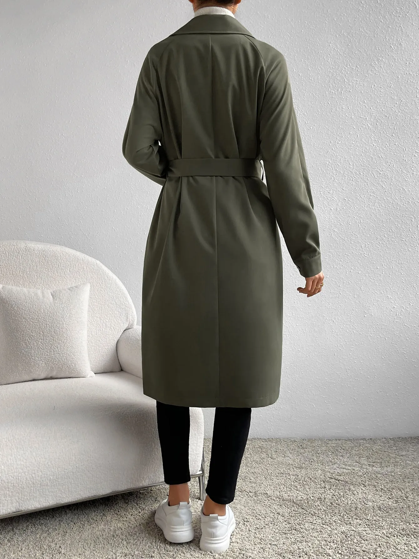 Gabardina de Cuello con Solapa para Mujer  CR