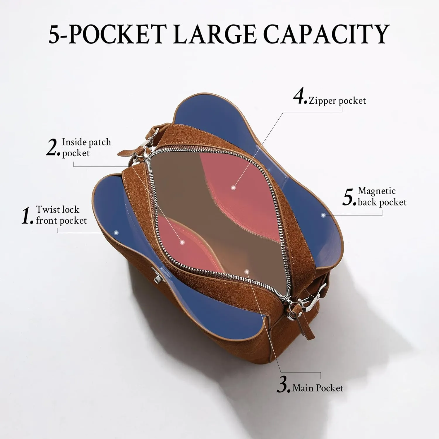 Genuine Leather Suede Bags for Women, Vintage Suede Handbag Purse Suede Hobo Bag Slouchy Bag