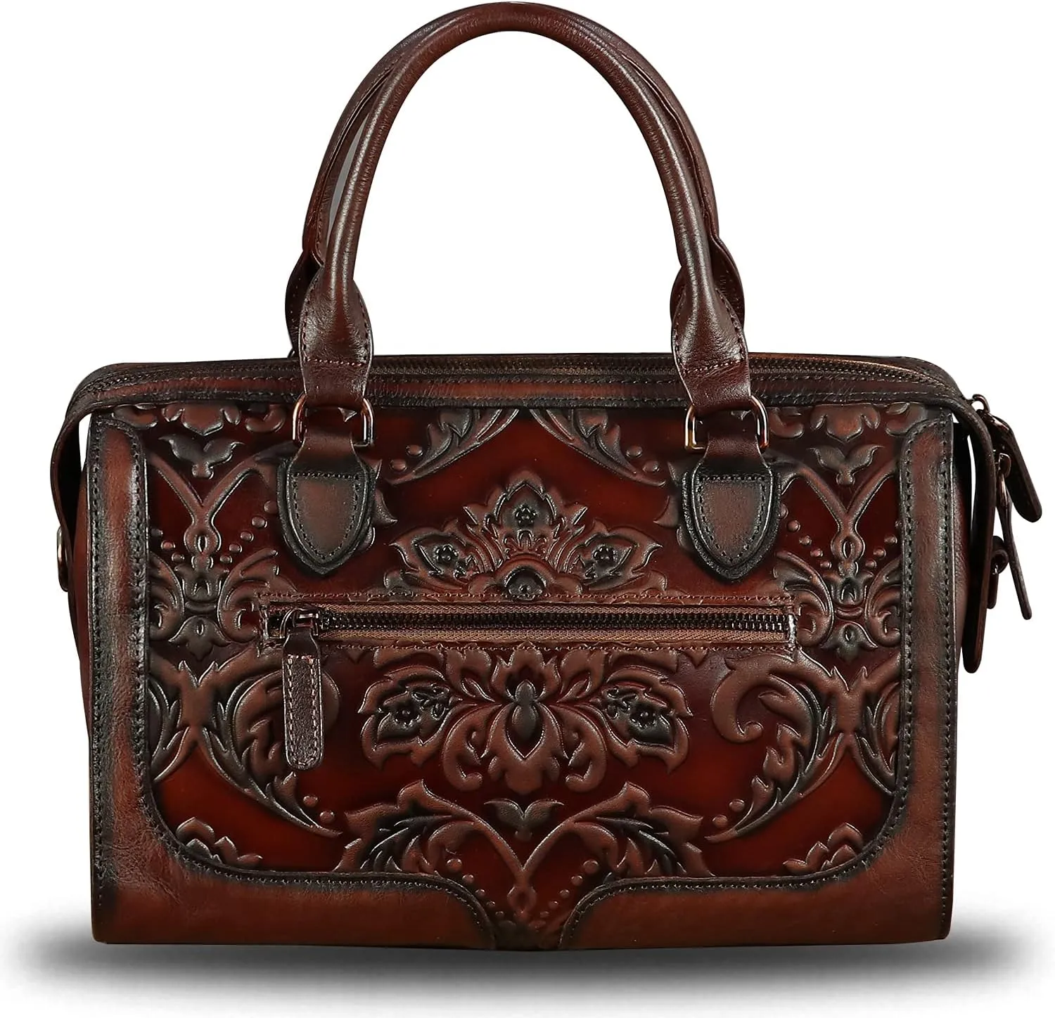Genuine Leather Top Handle Handbag for Women Handmade Vintage Satchel Retro Cowhide Crossbody Handbags Purse Hobo Bags