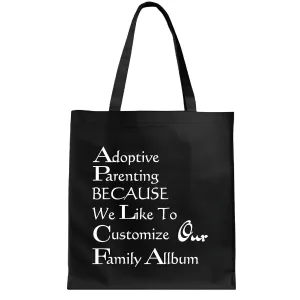 Gift Ideas for Adoptive Parents Customize your Family Album with Adoption Day Adopted Navy Black Multicolor Canvas Tote Bag