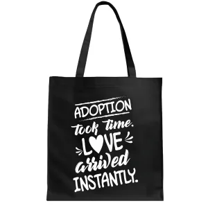 Gifts for Adoption Day Funny Presents for Adoptive Parents Foster to Adopt Families and Parents Day Navy Black Multicolor Canvas Tote Bag