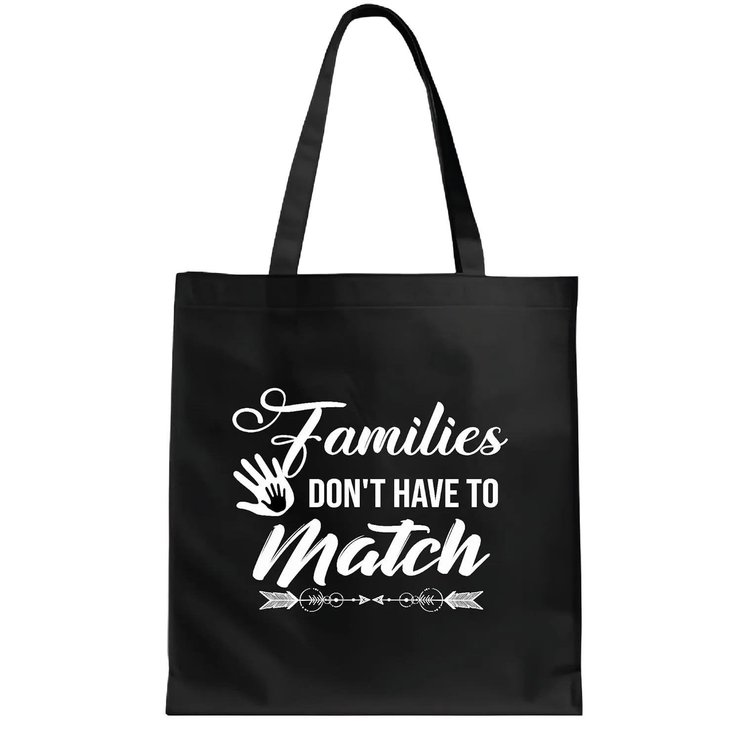 Gifts for Adoptive and Foster Families Celebrate Adoption Day and Parents Day with Funny Quotes Navy Black Multicolor Canvas Tote Bag