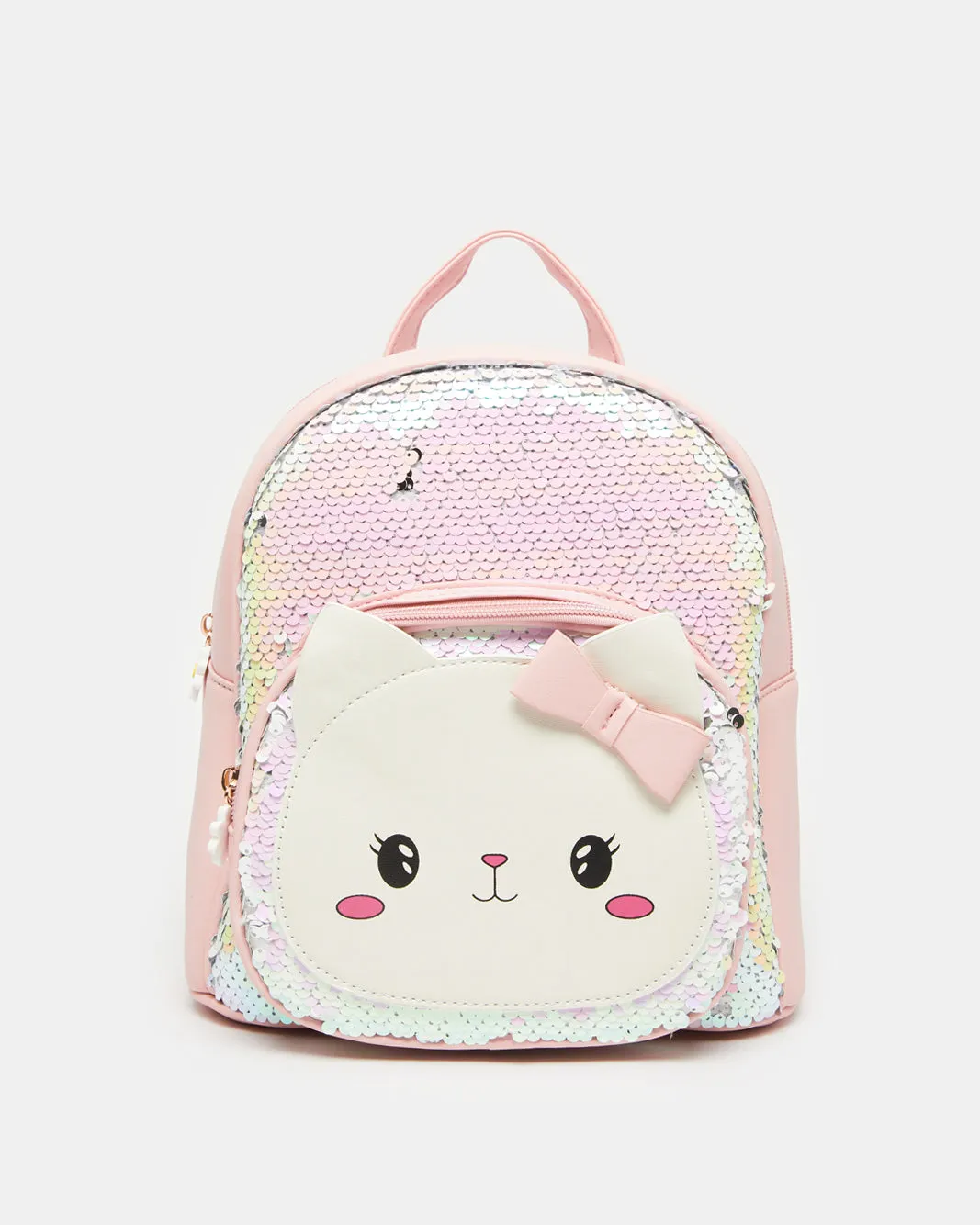 Girls Pink Embellished Backpack