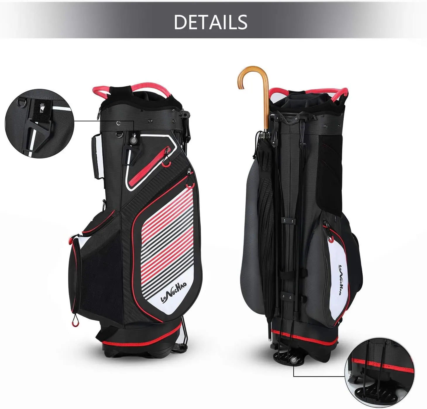 Golf Stand Bag for Men Navy 14 Way Divider Golf Bags, 6LB Lightweight Portable Walking/Riding Bags with Dust Cover, Strap