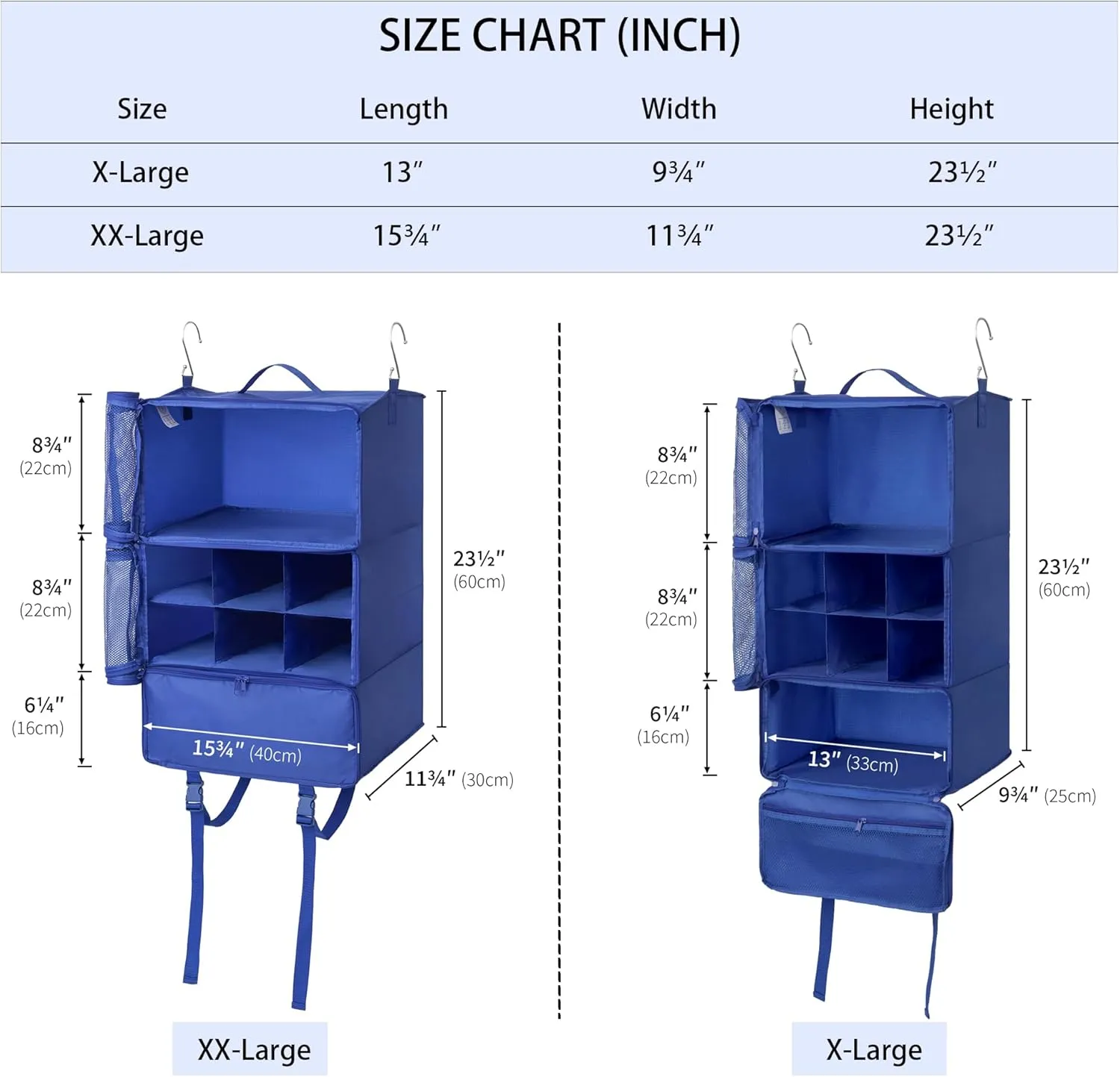 GRANNY SAYS Compression Packing Cubes for Travel, Extra Large Hanging Luggage Organizer, 3-Shelf Foldable Hanging Travel Shelves with 2 Hooks and Window, Packing Cubes for Carry on Suitcase Organizer