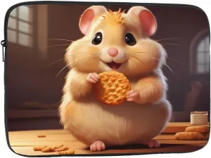 Greedy Hamster Pattern Portable Laptop Sleeve Case 15 inch for Shockproof Protection and Travel Convenience