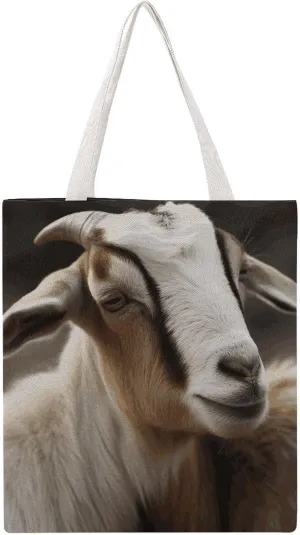 Grocery Bags Animals Goat Bag for Women Lightweight Beach Bag Shoulder Bags for Travel Shopping Work Handbag