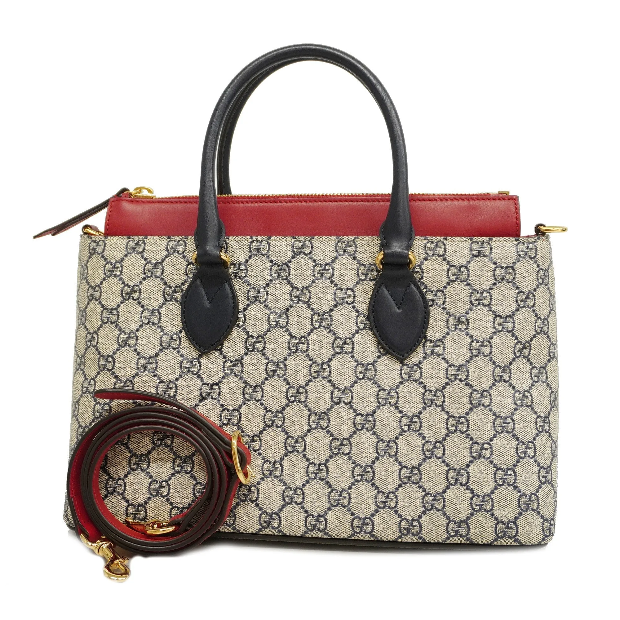 GUCCI  2way Bag 409534 Women's GG Supreme Handbag,Shoulder Bag Navy,Red