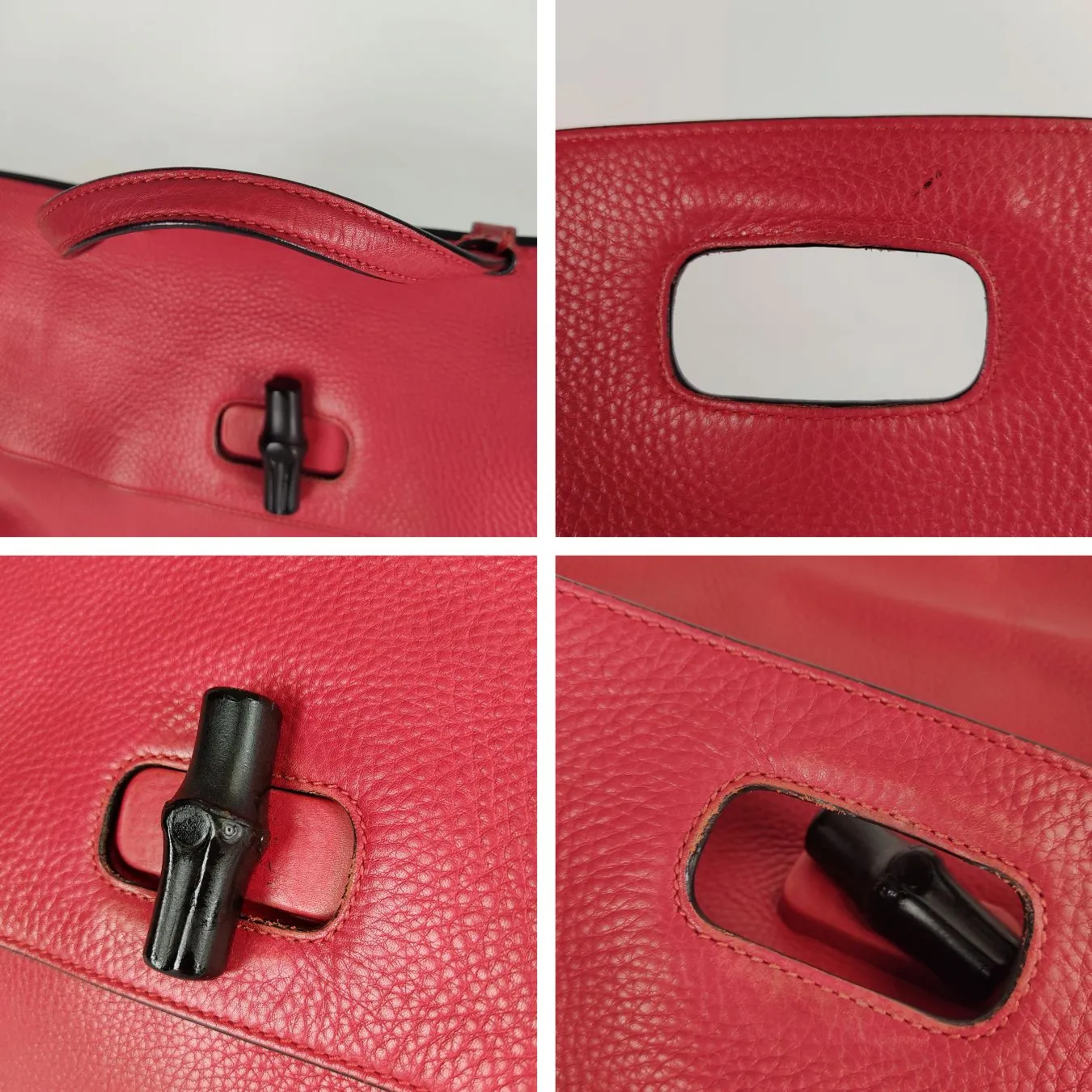 GUCCI Bamboo Daily top handle bag in red leather
